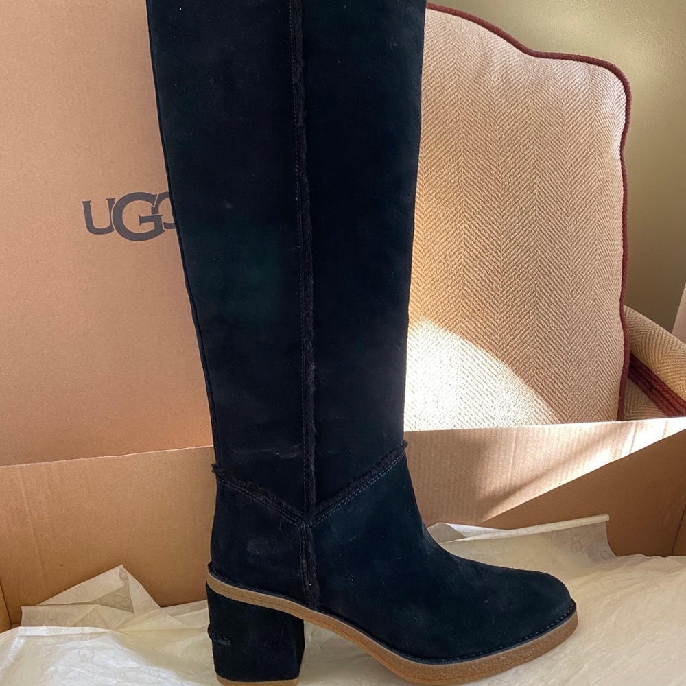 UGG tall Kasen black boots.
